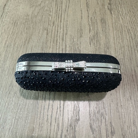 INC International Concepts Formal/Evening Beaded Long Chain/Clutch Bag Black - Picture 8 of 11